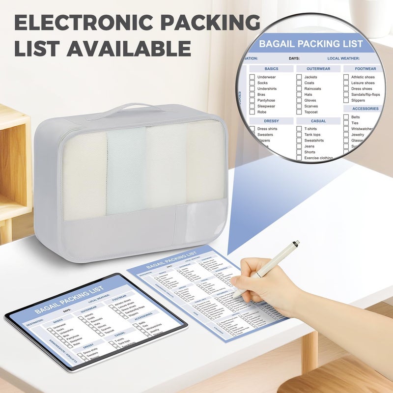 BAGAIL 9 Set Packing Cubes with Packing List Luggage Packing Organizers for Travel Accessories - Image 3